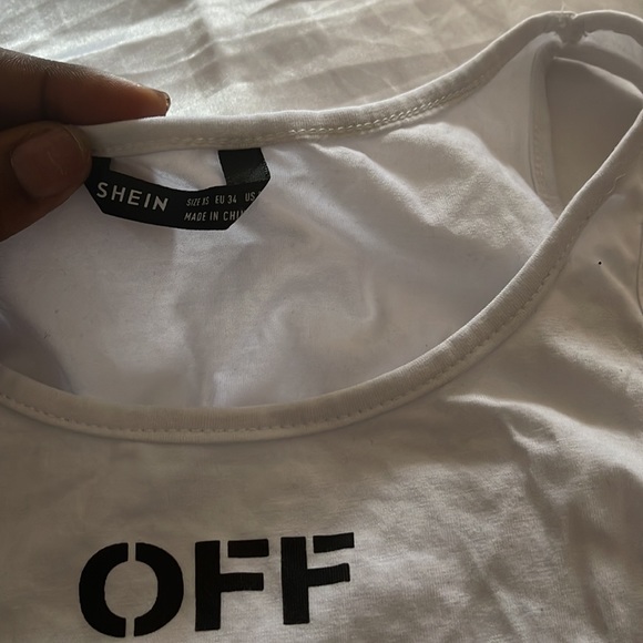 SHEIN White “off” bodysuit - Picture 2 of 2